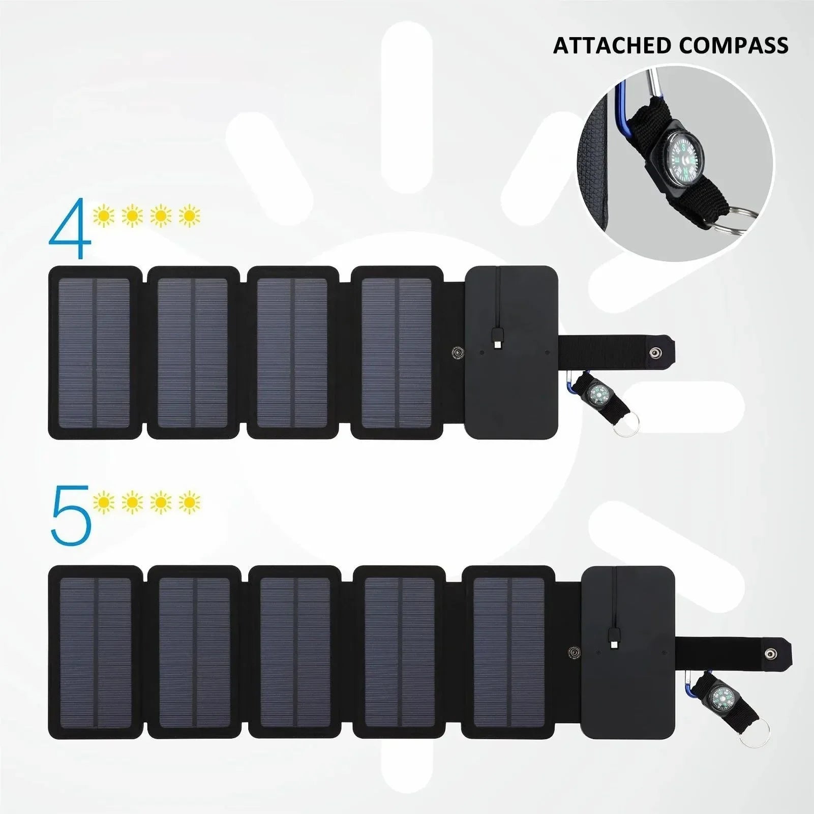Foldable Solar Panel Charger 5V Waterproof Portable Mobile Power for Outdoor Camping Hiking - Trekker Essentials