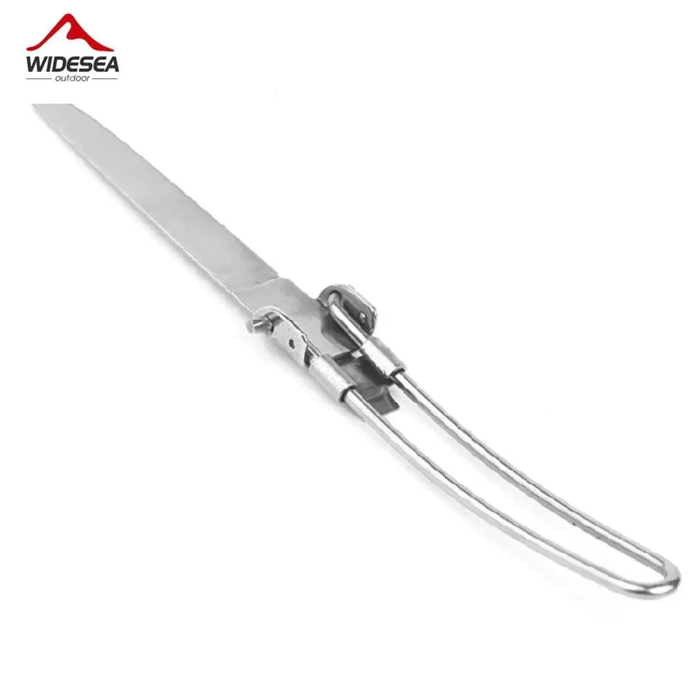 Foldable Stainless Steel Cutlery Set: Portable Outdoor Tableware for Camping and Picnics - Trekker Essentials