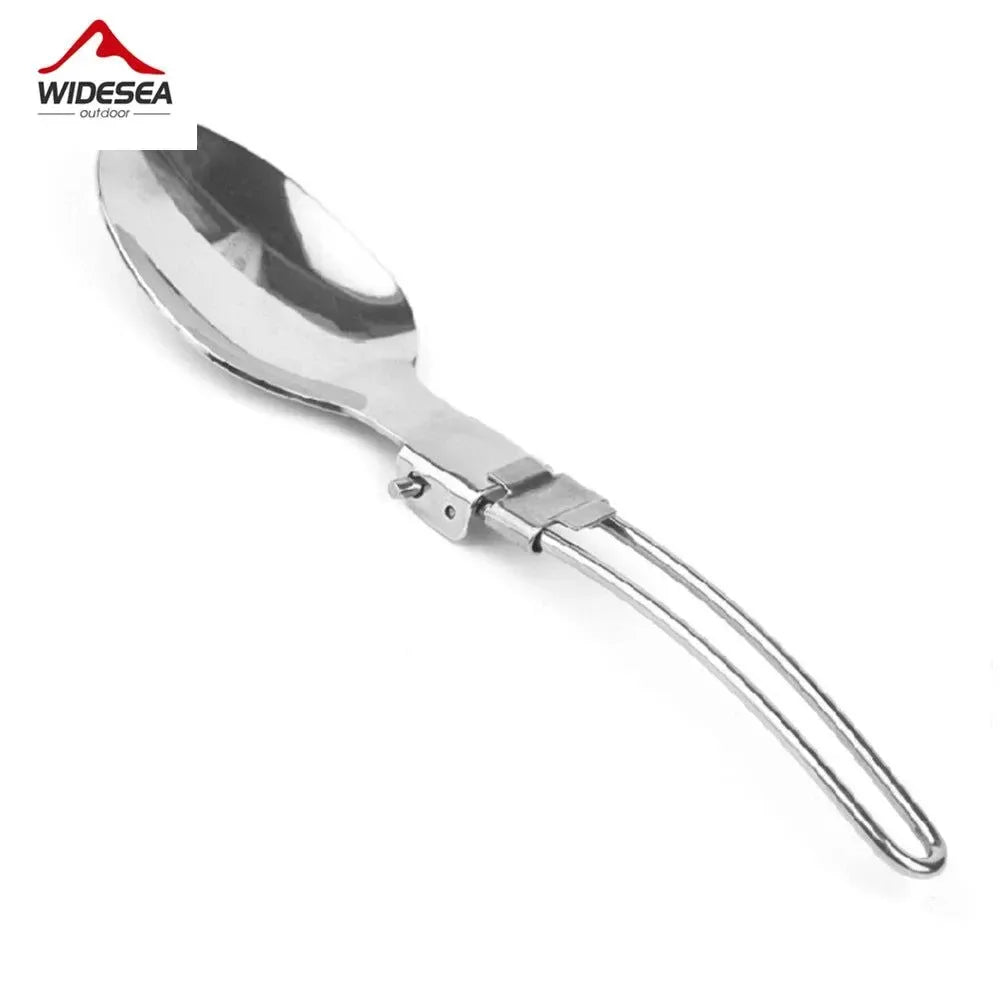 Foldable Stainless Steel Cutlery Set: Portable Outdoor Tableware for Camping and Picnics - Trekker Essentials