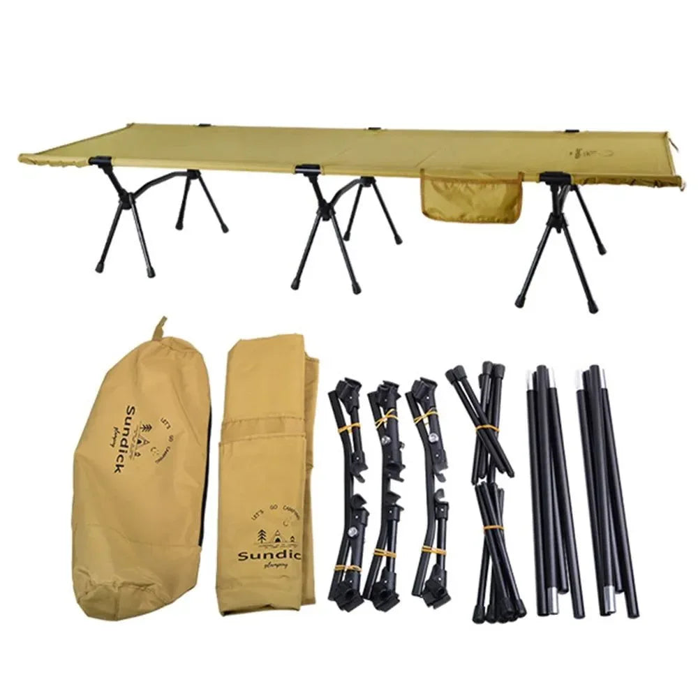 Folding Camping Cot with Leg Extenders – Portable Outdoor Sleeping Cot for Hiking, Traveling, and Backpacking - Trekker Essentials