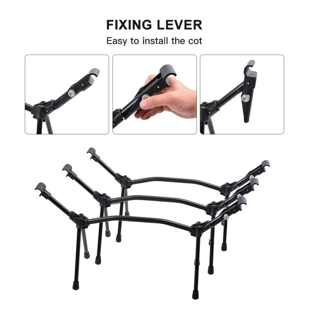 Folding Camping Cot with Leg Extenders – Portable Outdoor Sleeping Cot for Hiking, Traveling, and Backpacking - Trekker Essentials