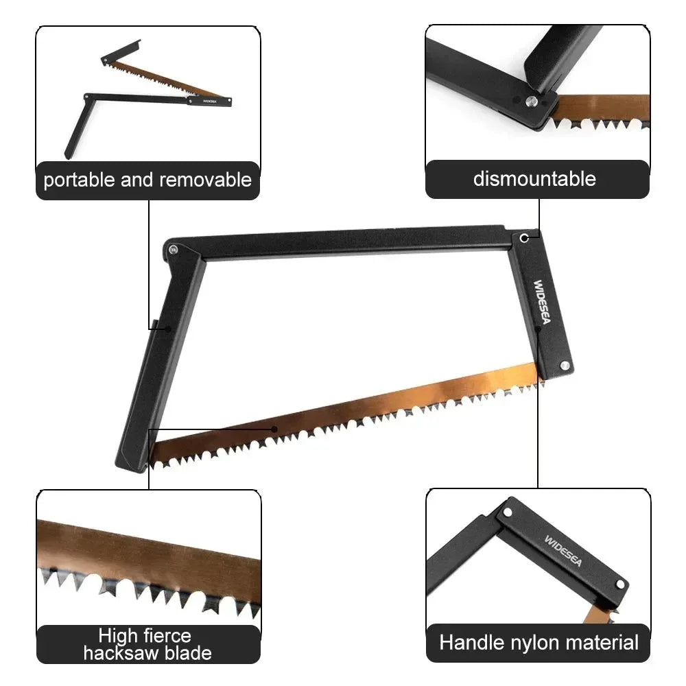 Folding Camping Saw with 32cm Manganese Blade: Portable and Foldable Logging Tool for Outdoor Wood Branches - Trekker Essentials