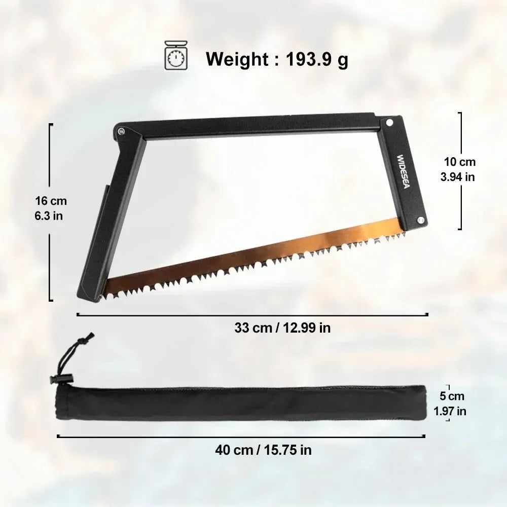 Folding Camping Saw with 32cm Manganese Blade: Portable and Foldable Logging Tool for Outdoor Wood Branches - Trekker Essentials