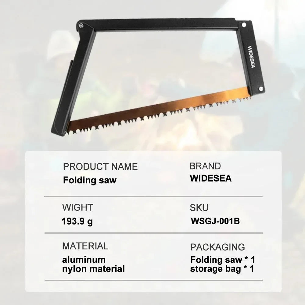Folding Camping Saw with 32cm Manganese Blade: Portable and Foldable Logging Tool for Outdoor Wood Branches - Trekker Essentials