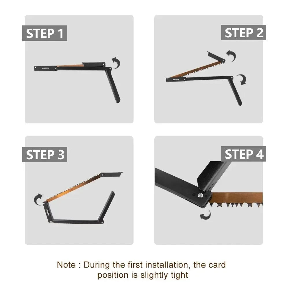 Folding Camping Saw with 32cm Manganese Blade: Portable and Foldable Logging Tool for Outdoor Wood Branches - Trekker Essentials