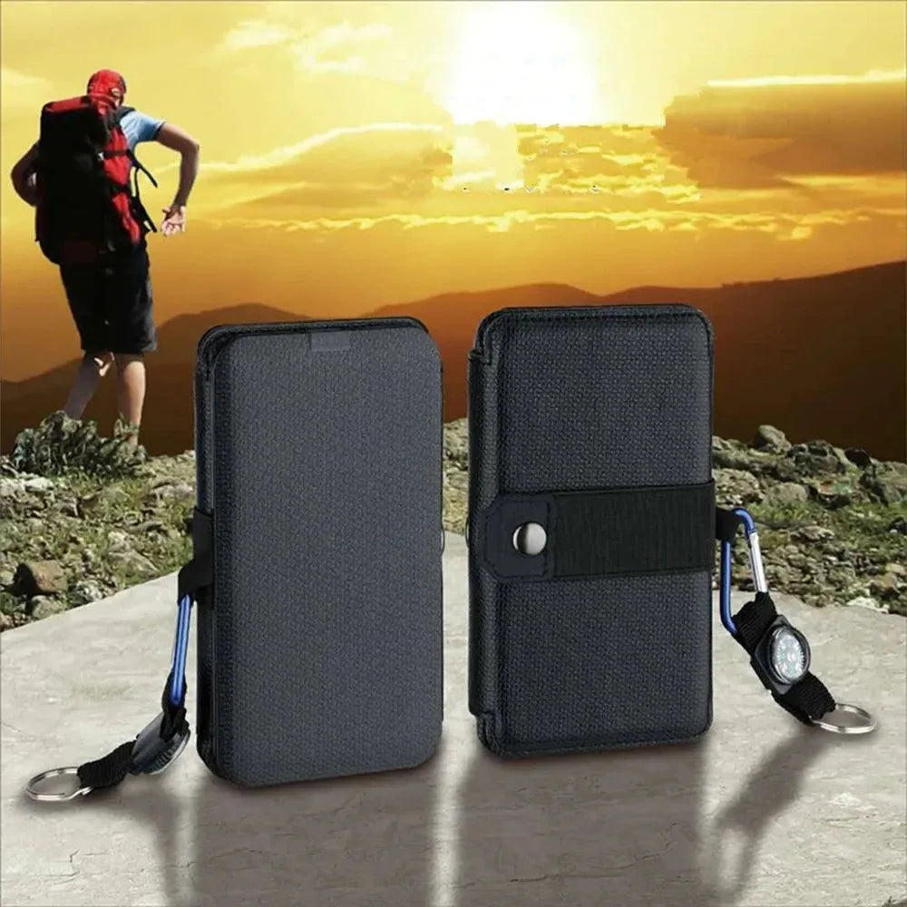 Folding Outdoor Solar Panel Charger 5V 2.1A USB for Smartphones - Portable Power Supply for Camp, Hiking, Backpacking - Trekker Essentials