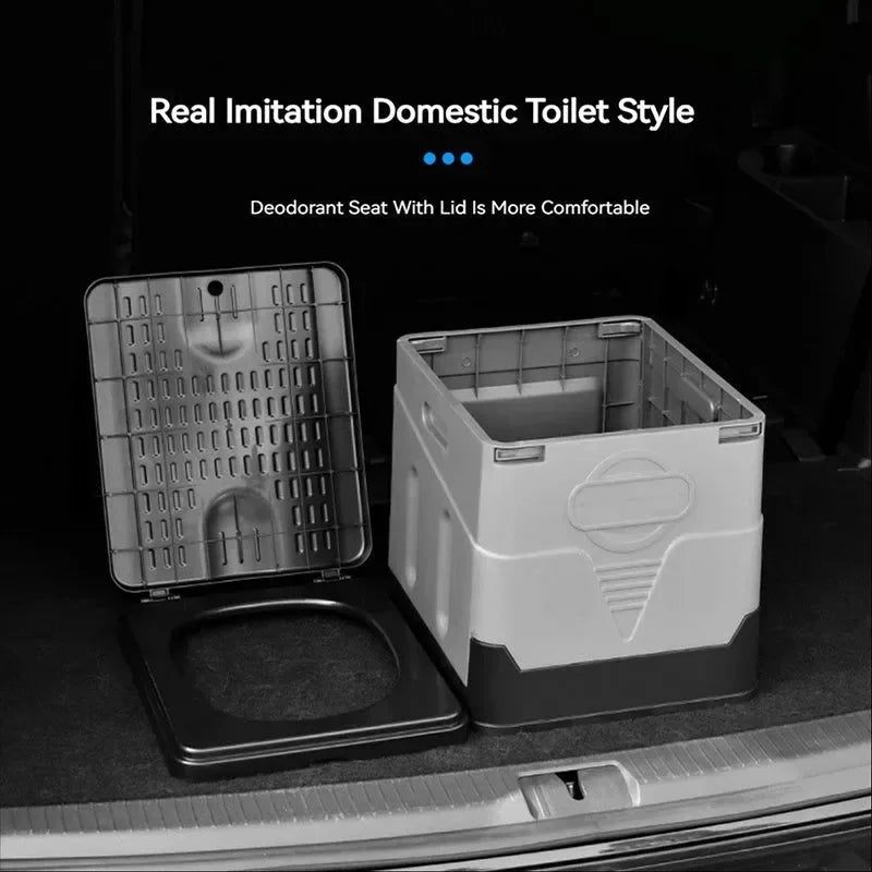 Folding Portable Toilet - Anti-Odor, Collapsible for Travel and Emergencies - Trekker Essentials