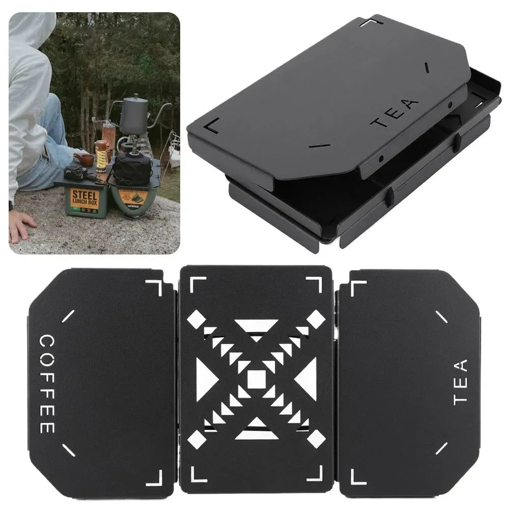 Folding Table Top Heavy Duty Mini Shelf - Metal Aluminum Alloy for Stanley Lunch Box 9.4L Camping Gear Picnic Lunch Box Storage - Trekker Essentials