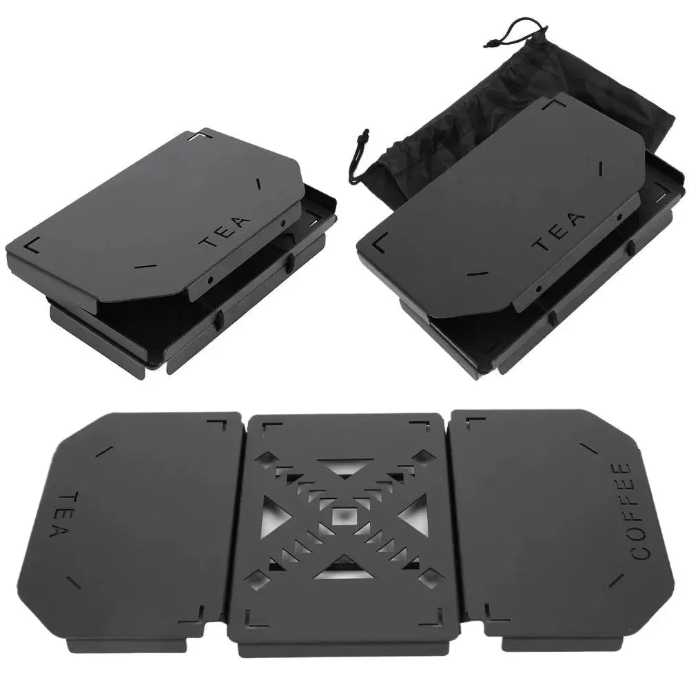 Folding Table Top Heavy Duty Mini Shelf - Metal Aluminum Alloy for Stanley Lunch Box 9.4L Camping Gear Picnic Lunch Box Storage - Trekker Essentials