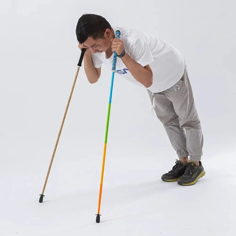 Folding Ultra-Light Carbon Fiber Hiking Poles: Portable 5-Section Trekking Sticks for Climbing and Hiking - Trekker Essentials