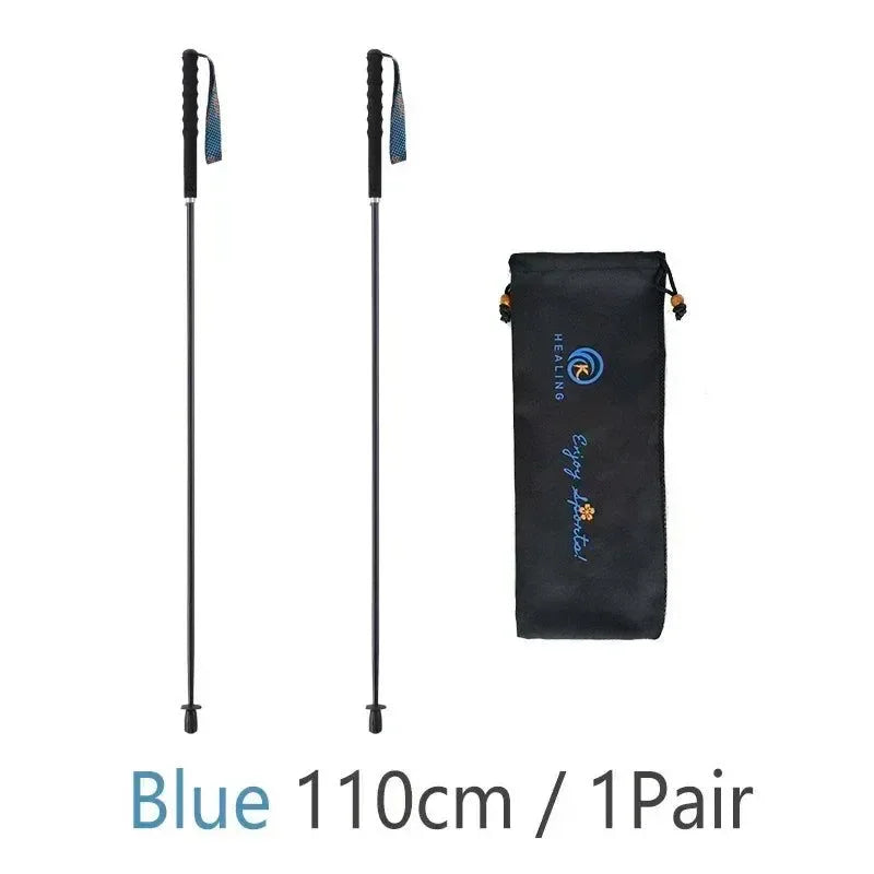 Folding Ultra-Light Carbon Fiber Hiking Poles: Portable 5-Section Trekking Sticks for Climbing and Hiking - Trekker Essentials