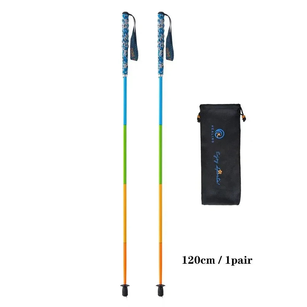 Folding Ultra-Light Carbon Fiber Hiking Poles: Portable 5-Section Trekking Sticks for Climbing and Hiking - Trekker Essentials