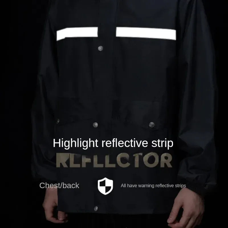 Full Body Reflective Raincoat and Rainpants Suit - Rainstorm Prevention for Electric Bicycle, Motorcycle Riding, Takeaway Delivery - Trekker Essentials
