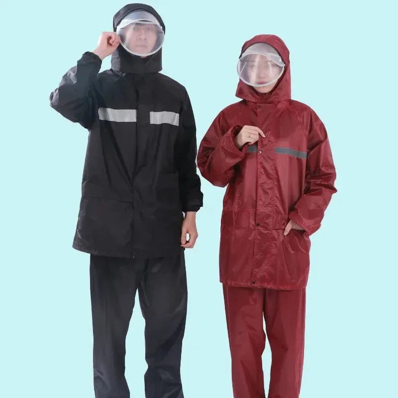 Full Body Reflective Raincoat and Rainpants Suit - Rainstorm Prevention for Electric Bicycle, Motorcycle Riding, Takeaway Delivery - Trekker Essentials