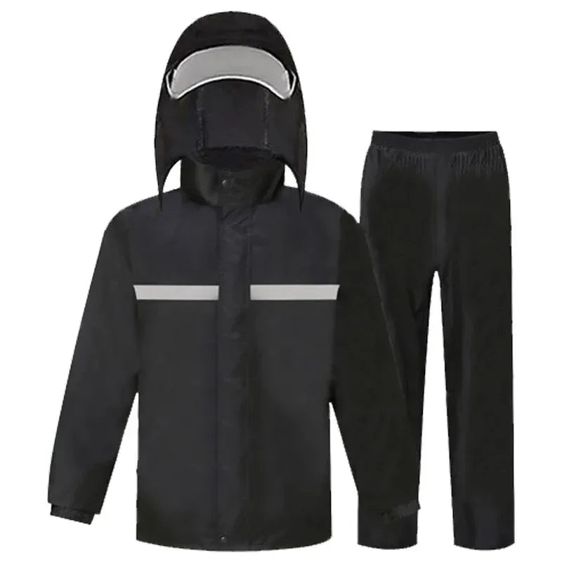 Full Body Reflective Raincoat and Rainpants Suit - Rainstorm Prevention for Electric Bicycle, Motorcycle Riding, Takeaway Delivery - Trekker Essentials