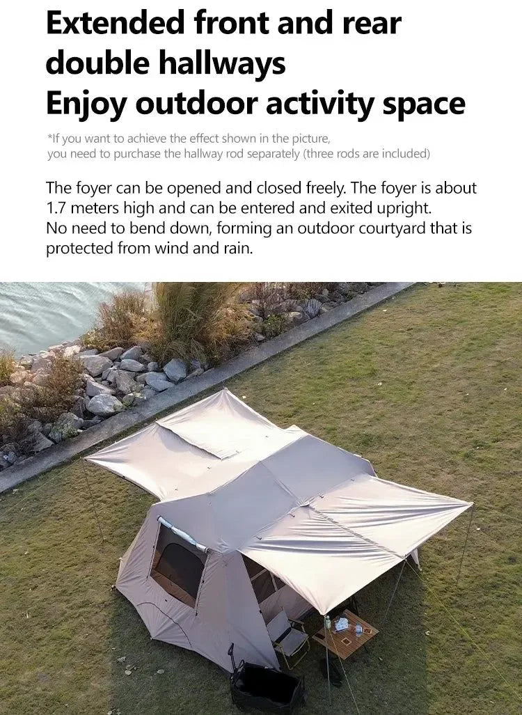 Fully Automatic Quick Open Two-Room Camping Tent – Waterproof 4-8 Person Cabin Tent for Outdoor Overnight Stays - Trekker Essentials