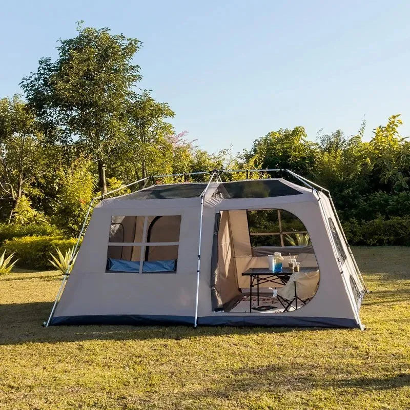 Fully Automatic Quick Open Two-Room Camping Tent – Waterproof 4-8 Person Cabin Tent for Outdoor Overnight Stays - Trekker Essentials
