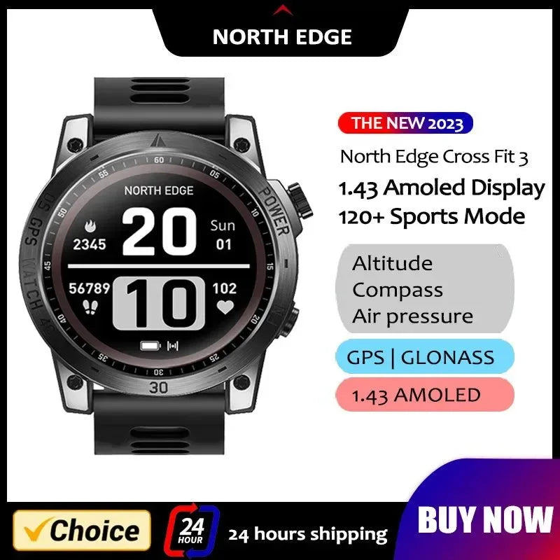 GPS Sport Smart Watch for Men – HD AMOLED, 50M Waterproof, Compass & More - Trekker Essentials