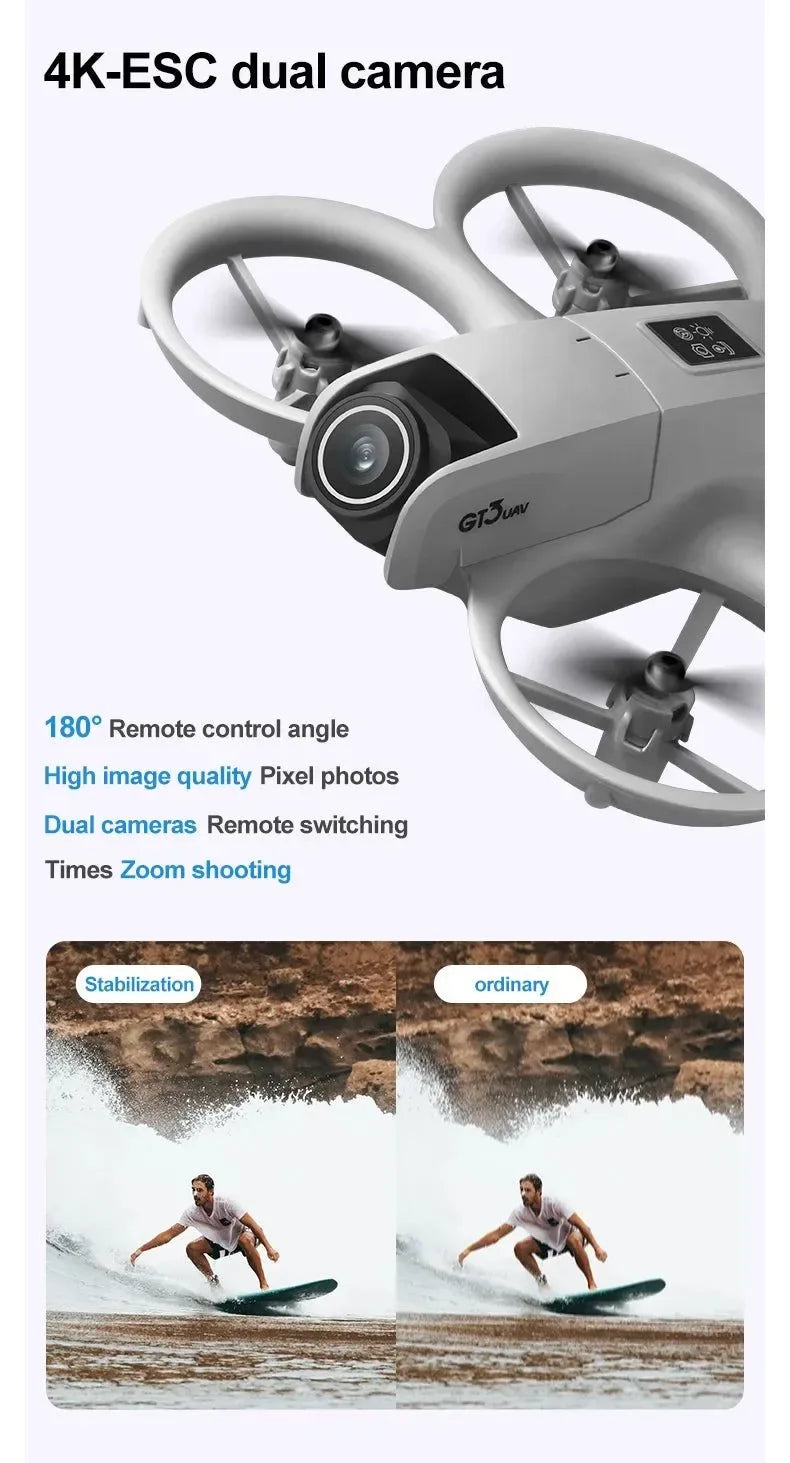 GT3 8K 5G GPS Drone – Dual HD Camera, 50X Zoom, Omnidirectional Obstacle Avoidance, 45-Min Flight Time - Trekker Essentials