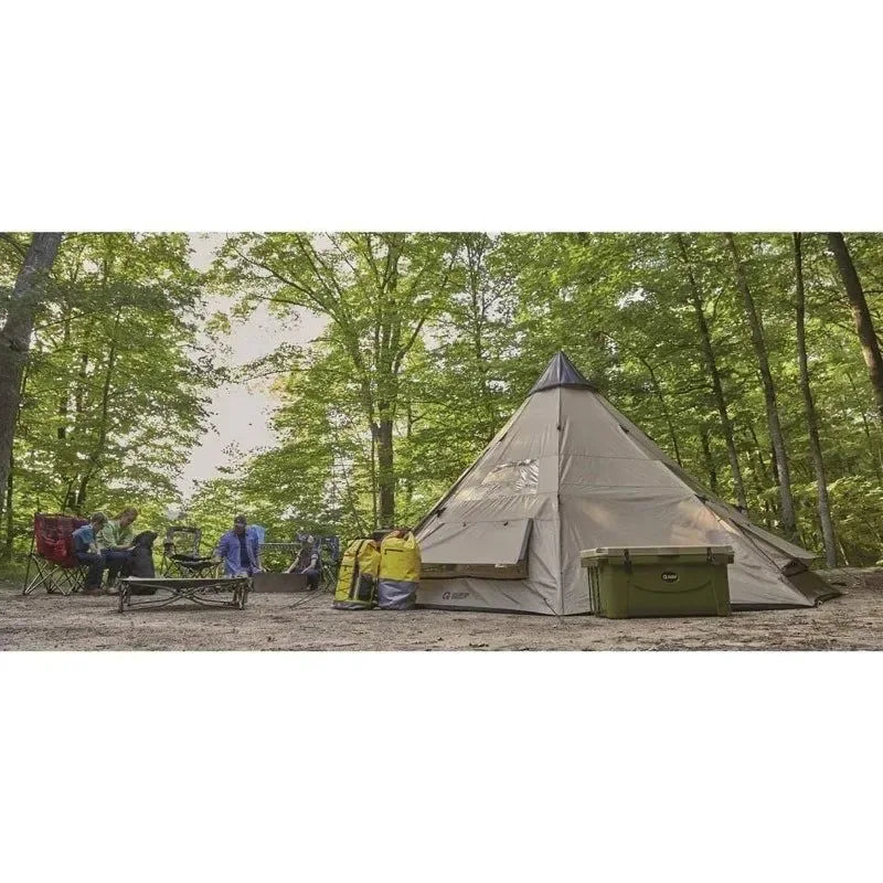 Guide Gear 18' Teepee Tent - Waterproof 8-Person Canvas Camping Shelter - Trekker Essentials
