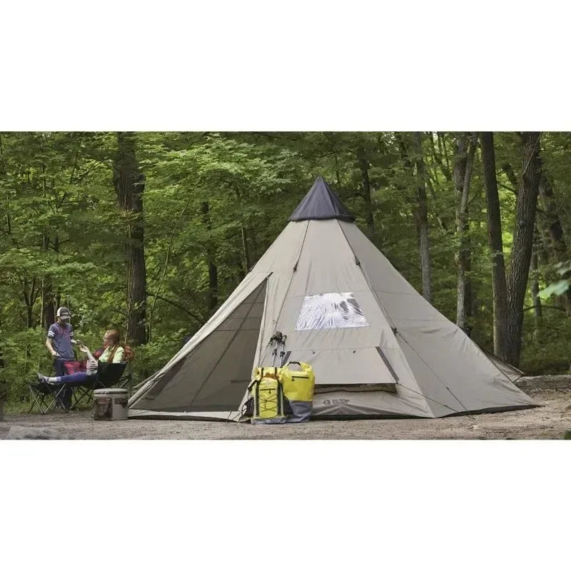 Guide Gear 18' Teepee Tent - Waterproof 8-Person Canvas Camping Shelter - Trekker Essentials