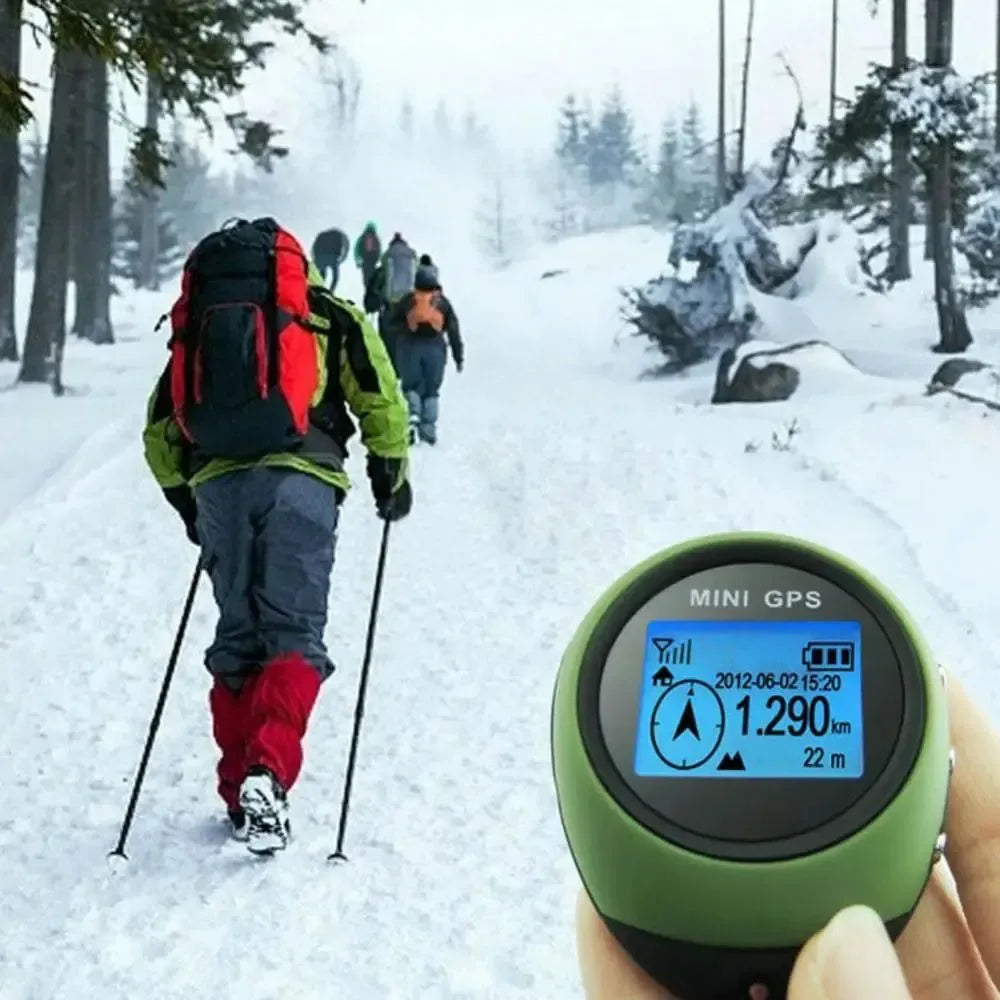 Handheld GPS Navigation Mini Real-Time GPS Tracker - Keychain USB Rechargeable Compass for Outdoor Sports, Travel, Hiking, Pet, and Child Safety - Trekker Essentials