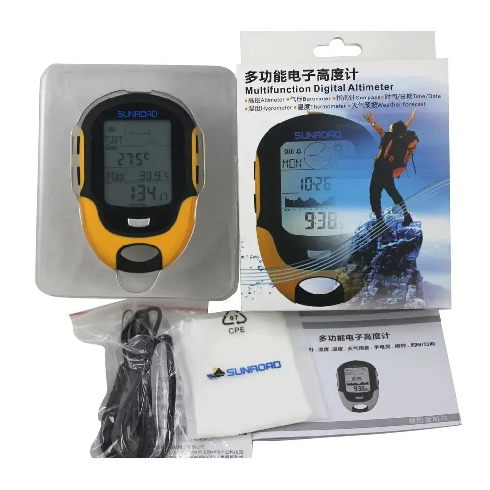Handheld GPS Navigation Receiver - Portable Digital Altimeter, Barometer, Compass Locator for Outdoor Camping, Hiking, Fishing - Trekker Essentials