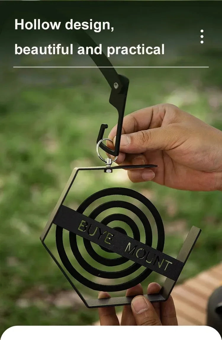 Hanging Mosquito Coil Holder for Camping – Durable Iron Frame Outdoor Mosquito Repellent Tray for Hiking & Travel - Trekker Essentials