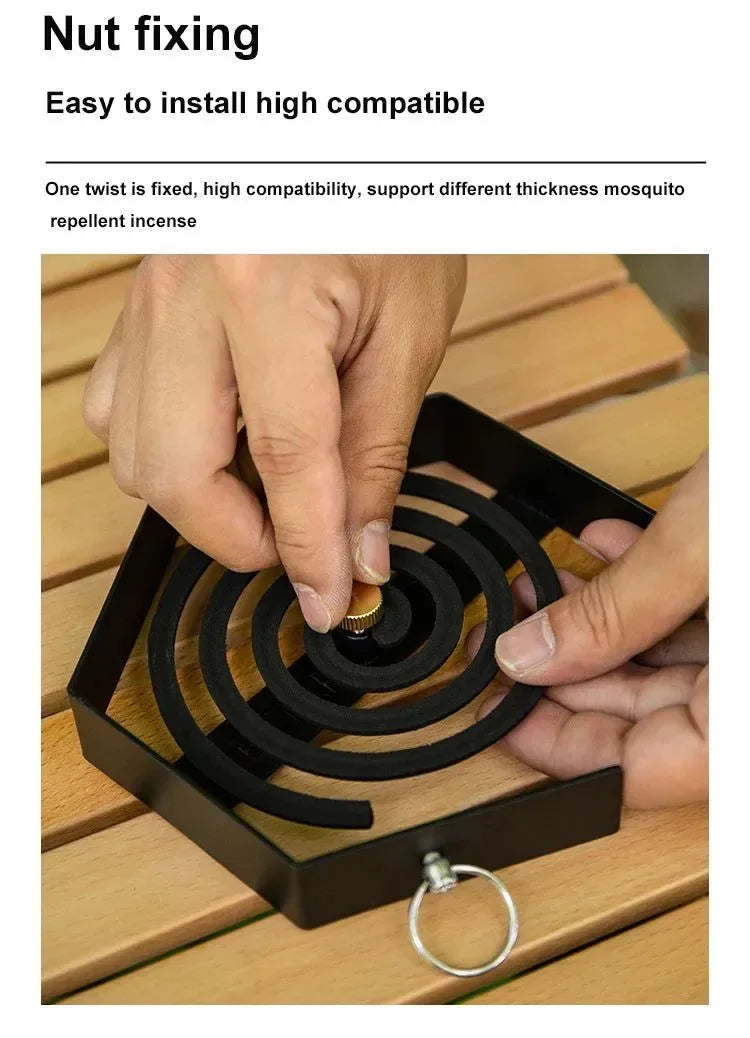 Hanging Mosquito Coil Holder for Camping – Durable Iron Frame Outdoor Mosquito Repellent Tray for Hiking & Travel - Trekker Essentials