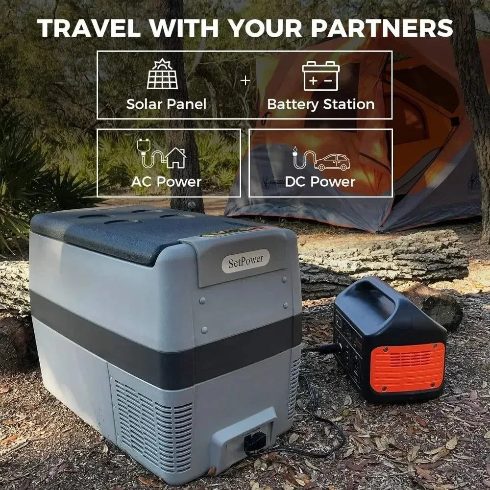 Hard Cooler With Wheels - 42 Quart (40L) Electric Car Refrigerator - Trekker Essentials