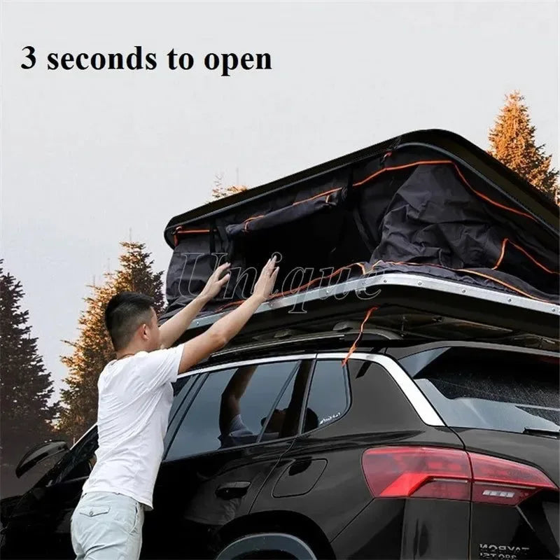 Hardshell Roof Top Tent for SUV – Waterproof, Foldable Car Camping Awning with Ladder & Lamp - Trekker Essentials