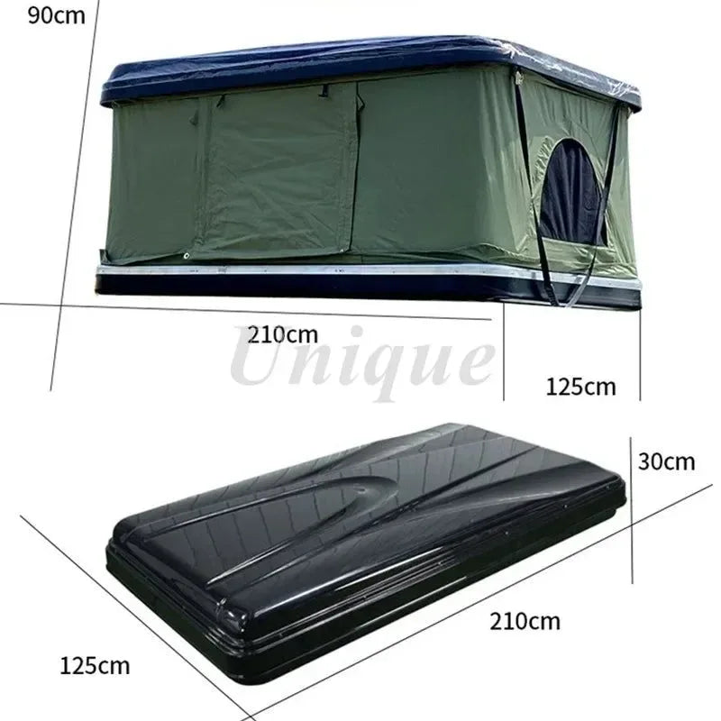 Hardshell Roof Top Tent for SUV – Waterproof, Foldable Car Camping Awning with Ladder & Lamp - Trekker Essentials