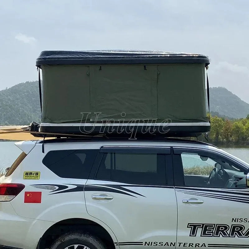 Hardshell Roof Top Tent for SUV – Waterproof, Foldable Car Camping Awning with Ladder & Lamp - Trekker Essentials