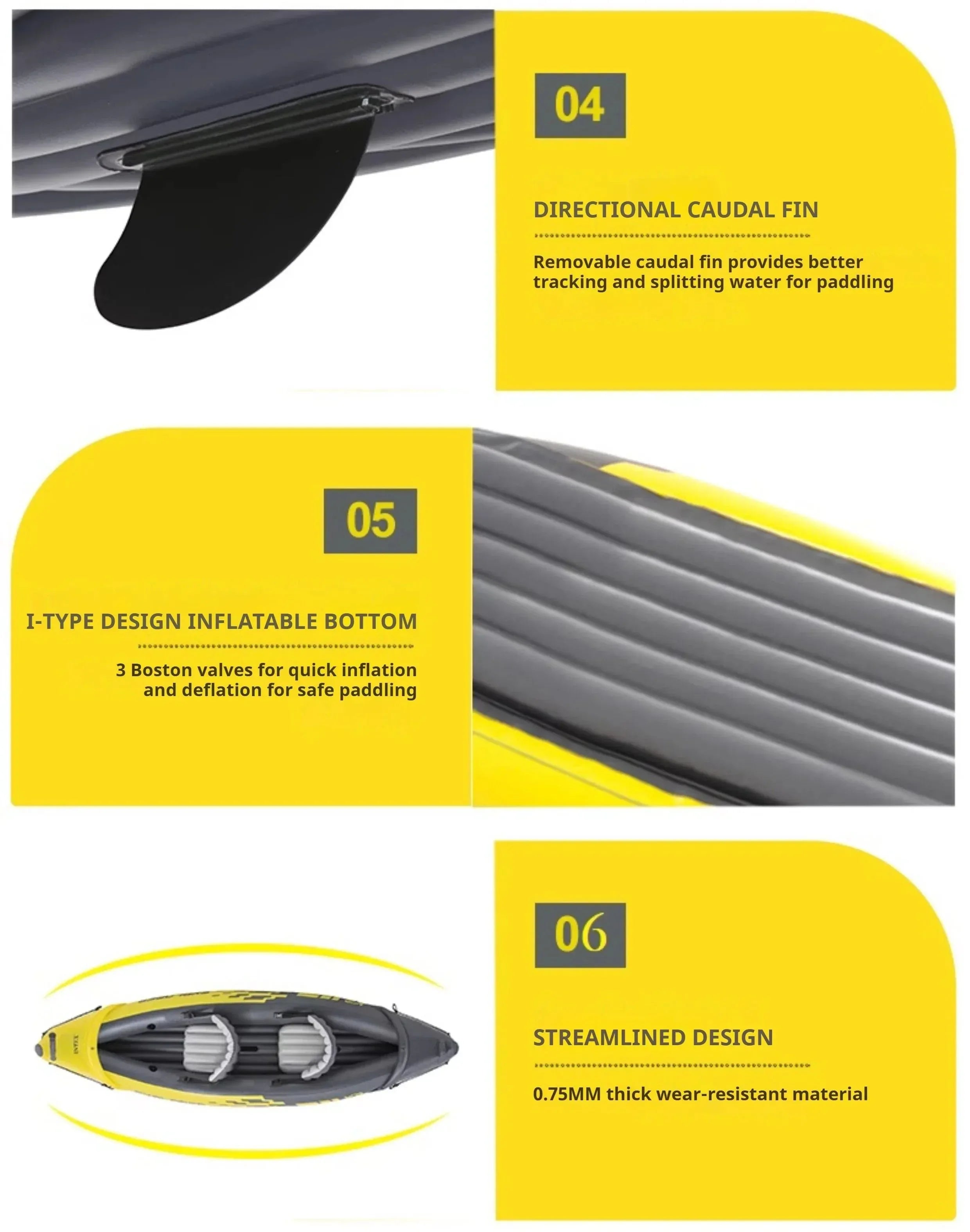 Heavy-Duty 1-3 Person Inflatable Boat: Fishing Dinghy with Detachable Seats & Foldable Kayak Design - Trekker Essentials