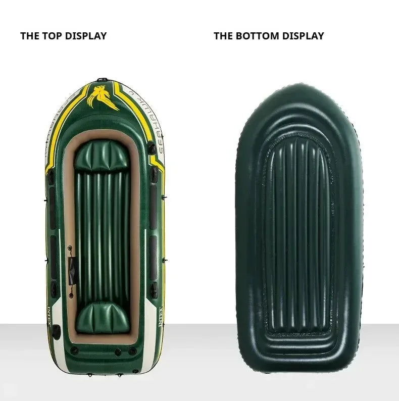 Heavy-Duty 1-3 Person Inflatable Boat: Fishing Dinghy with Detachable Seats & Foldable Kayak Design - Trekker Essentials