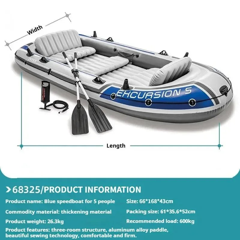 Heavy-Duty 1-3 Person Inflatable Boat: Fishing Dinghy with Detachable Seats & Foldable Kayak Design - Trekker Essentials