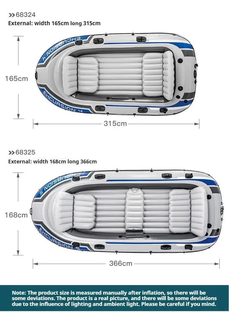 Heavy-Duty 1-3 Person Inflatable Boat: Fishing Dinghy with Detachable Seats & Foldable Kayak Design - Trekker Essentials
