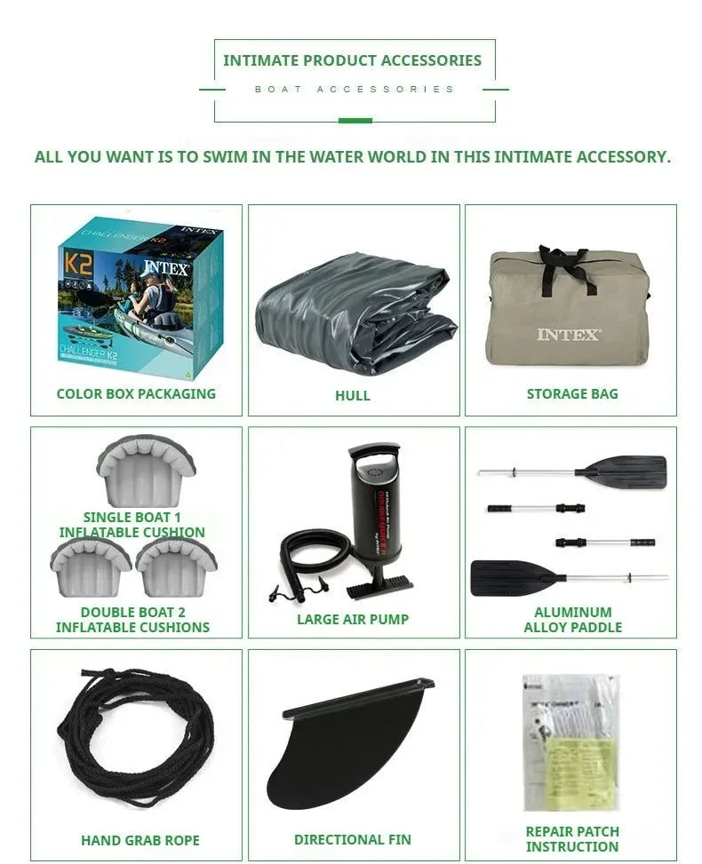 Heavy-Duty 1-3 Person Inflatable Boat: Fishing Dinghy with Detachable Seats & Foldable Kayak Design - Trekker Essentials