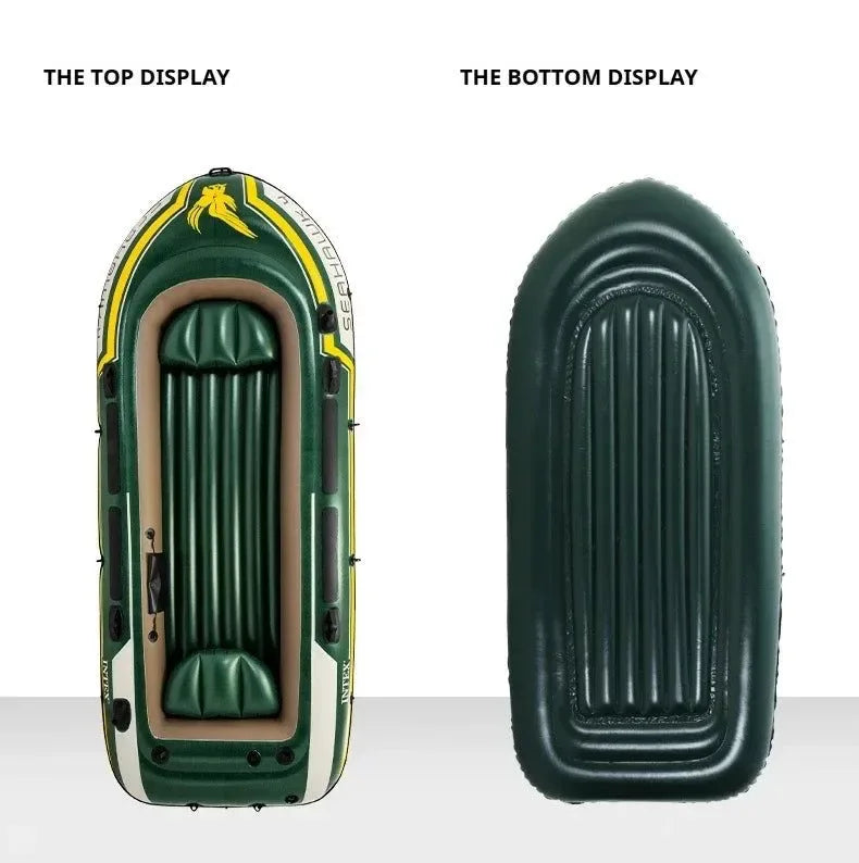 Heavy-Duty 1-3 Person Inflatable Boat: Fishing Dinghy with Detachable Seats & Foldable Kayak Design - Trekker Essentials