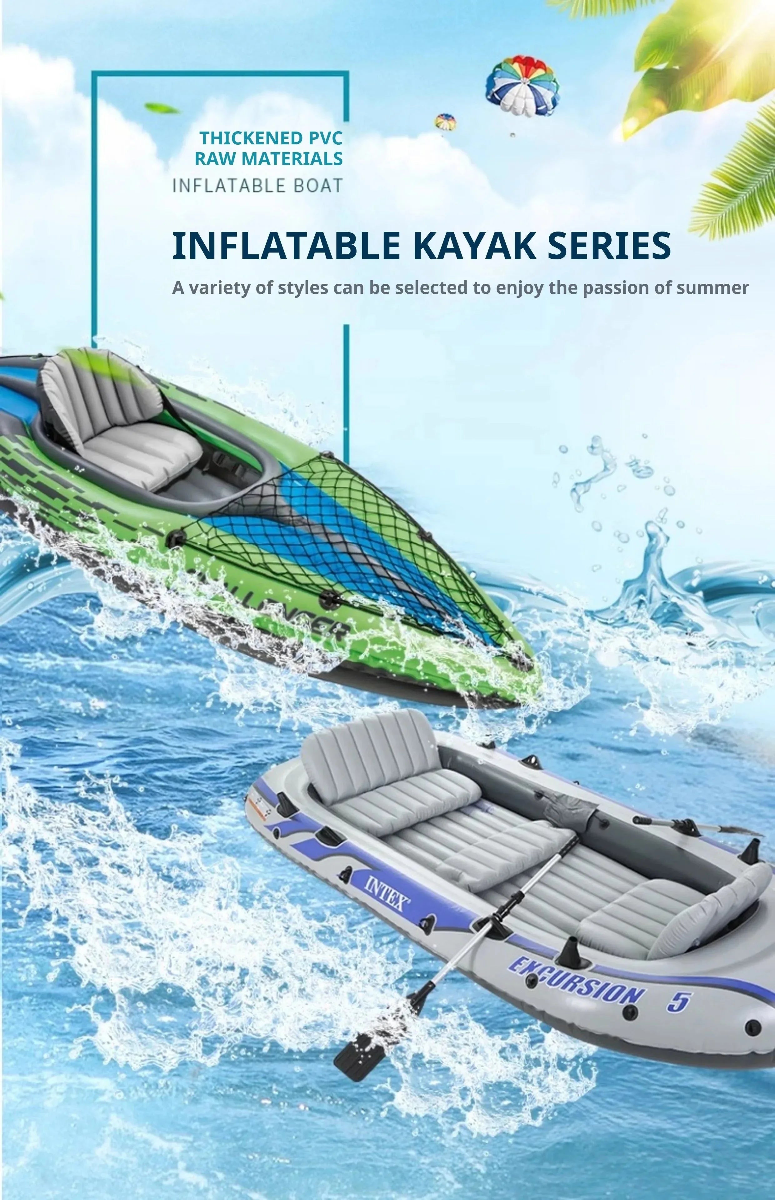 Heavy-Duty 1-3 Person Inflatable Boat: Fishing Dinghy with Detachable Seats & Foldable Kayak Design - Trekker Essentials