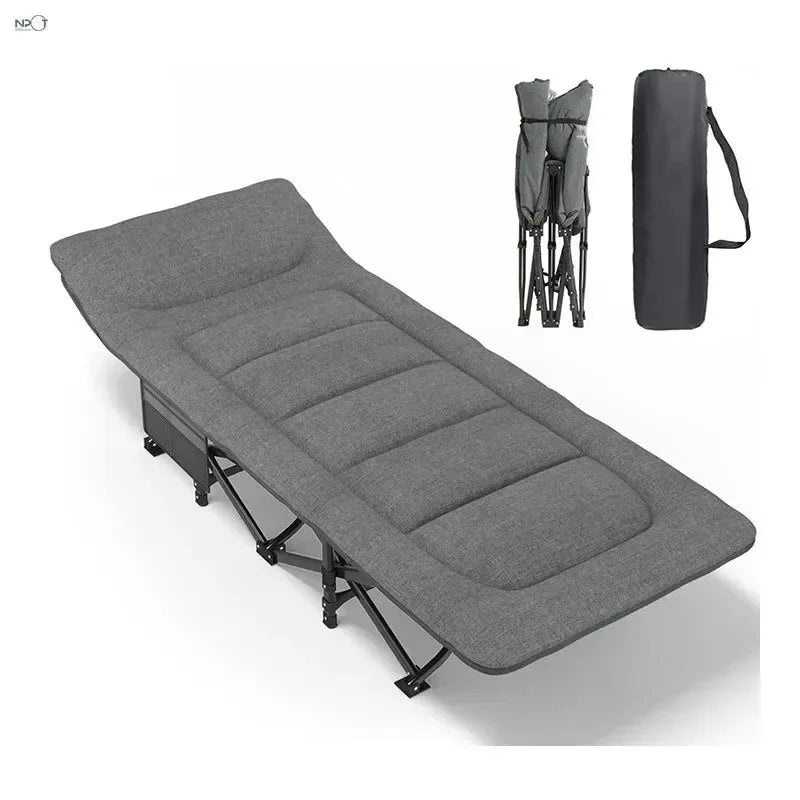 Heavy Duty Foldable Camping Cot with Quiet Pillow – 5-Position Adjustable Sleeping Cot for Adults - Trekker Essentials