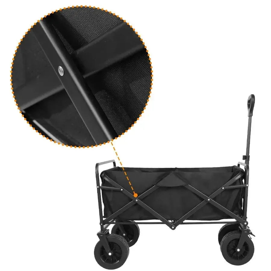 Heavy Duty Folding Utility Wagon - 500LB Capacity Collapsible Beach Cart for Camping, Garden & Outdoor Use - Trekker Essentials