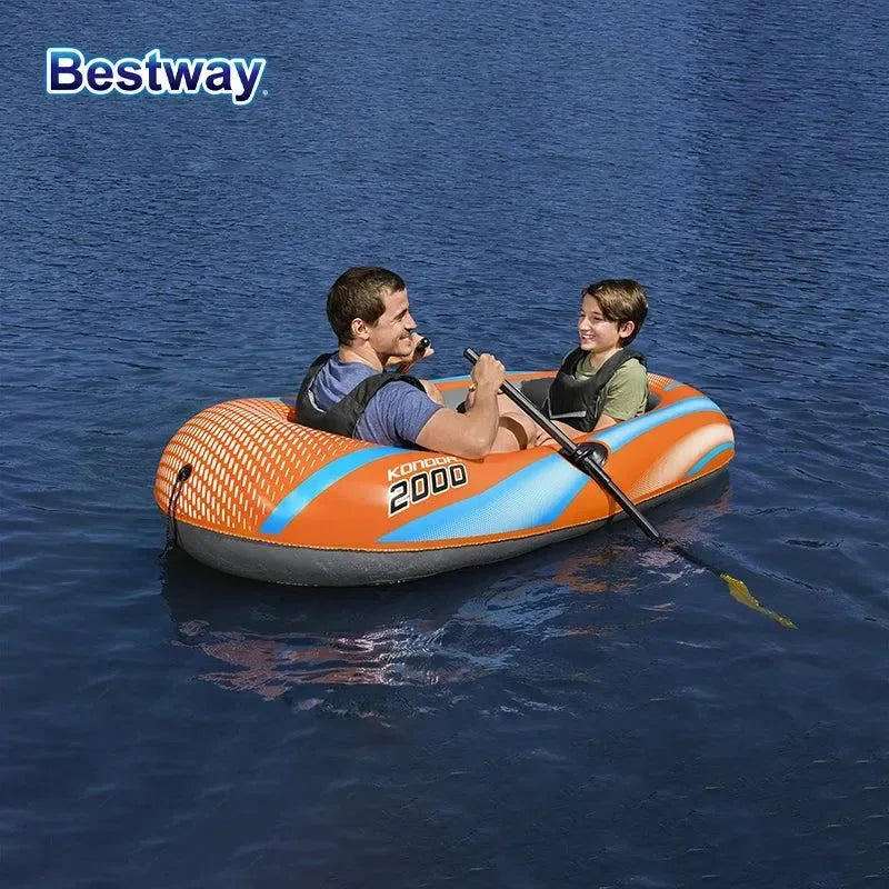Heavy-Duty Inflatable Kayak for 1-3 Persons: PVC Rafting Boat for Thrilling Water Adventures - Trekker Essentials