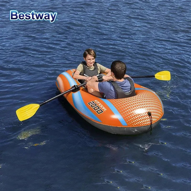 Heavy-Duty Inflatable Kayak for 1-3 Persons: PVC Rafting Boat for Thrilling Water Adventures - Trekker Essentials