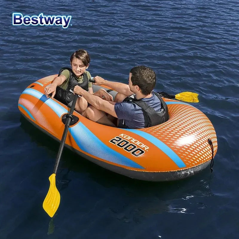 Heavy-Duty Inflatable Kayak for 1-3 Persons: PVC Rafting Boat for Thrilling Water Adventures - Trekker Essentials