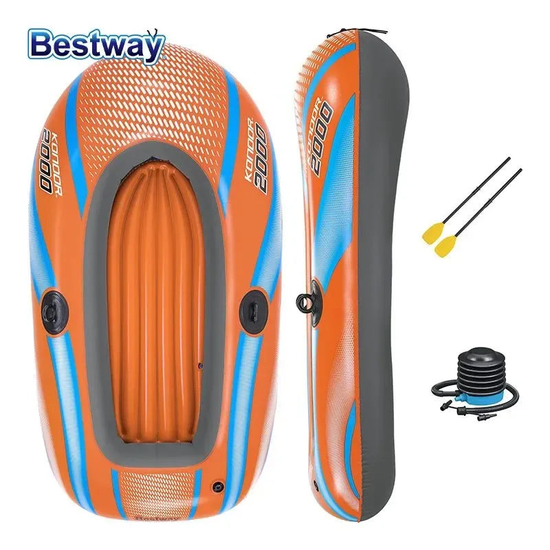 Heavy-Duty Inflatable Kayak for 1-3 Persons: PVC Rafting Boat for Thrilling Water Adventures - Trekker Essentials