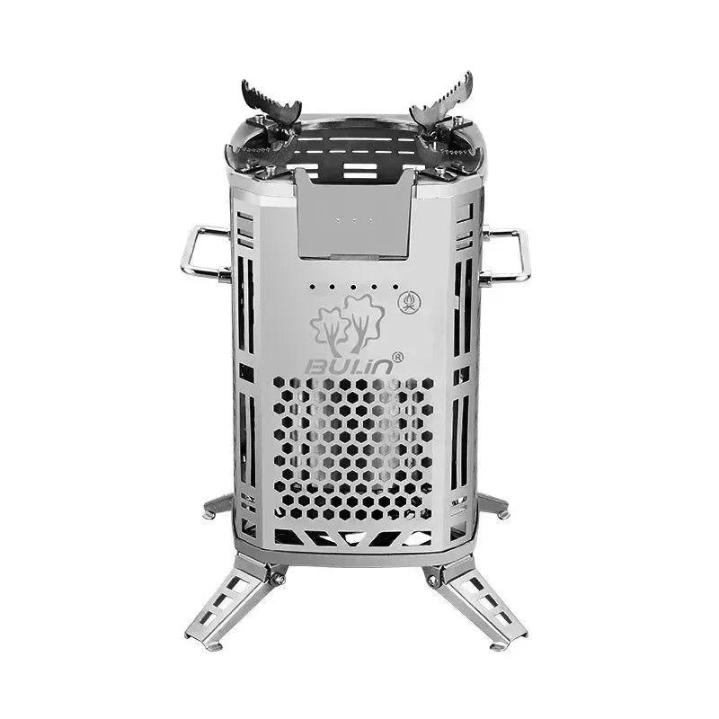 Heavy-Duty Portable Firewood Stove: Smokeless Stainless Steel Camping Stove for Cooking & Heating - Trekker Essentials