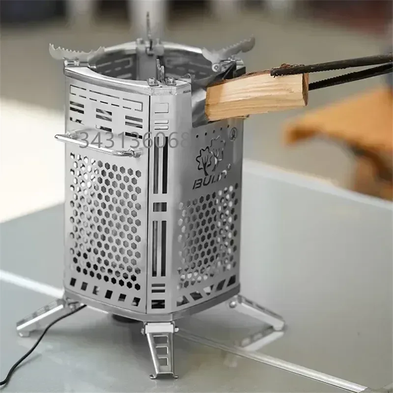 Heavy-Duty Portable Firewood Stove: Smokeless Stainless Steel Camping Stove for Cooking & Heating - Trekker Essentials