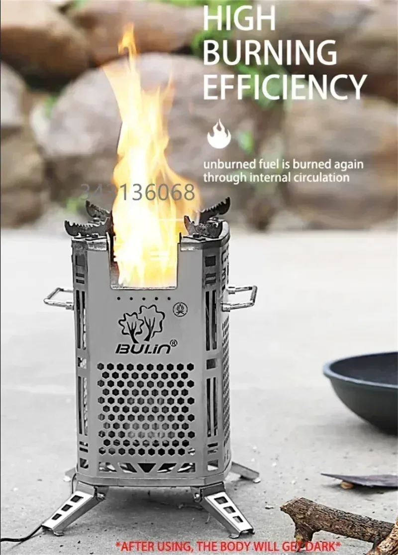 Heavy-Duty Portable Firewood Stove: Smokeless Stainless Steel Camping Stove for Cooking & Heating - Trekker Essentials