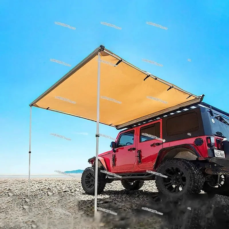 Heavy-Duty SUV Car Awning Canopy — Waterproof, Foldable, Drive-Away Tent for RV & Overland Camping, Travel Sun Shelter with Aluminum Poles - Trekker Essentials